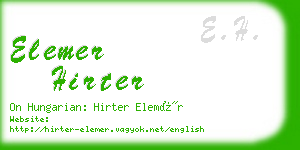 elemer hirter business card